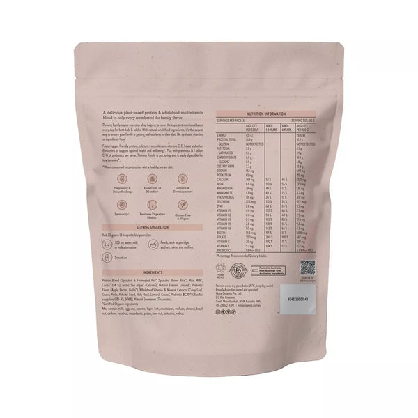 Nutra Organics Thriving Family Protein Double Choc 1kg