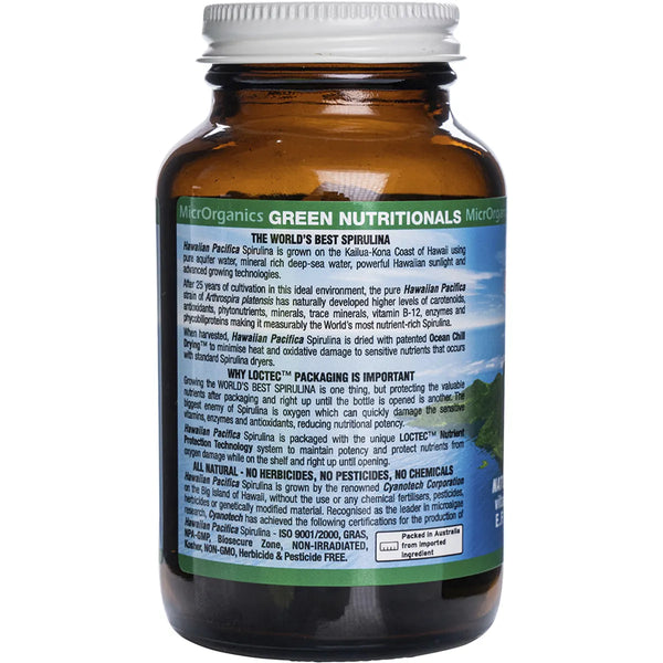 MicrOrganics Green Nutritionals Hawaiian Pacifica Spirulina 500mg 200 Tablets