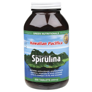 MicrOrganics Green Nutritionals Hawaiian Pacifica Spirulina 500mg 500 Tablets
