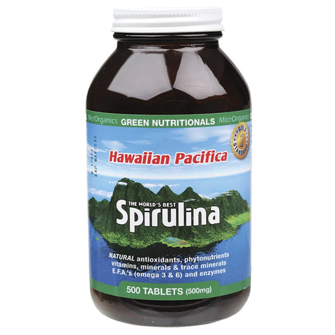 MicrOrganics Green Nutritionals Hawaiian Pacifica Spirulina 500mg 500 Tablets
