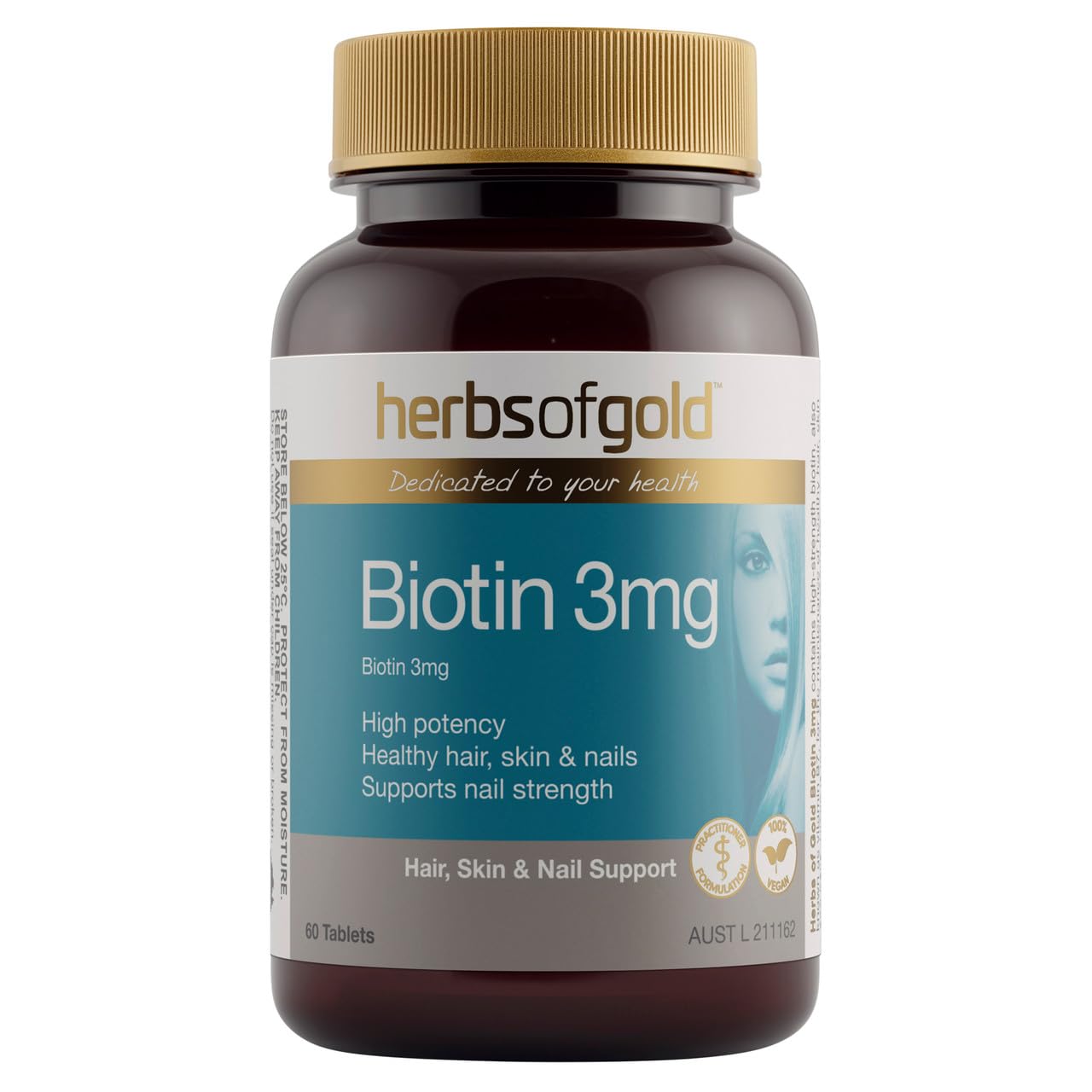 Herbs of Gold Biotin 3mg 60 Tablets
