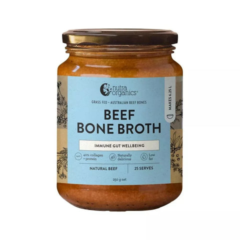 Nutra Organics Beef Bone Broth Deeply Nourishing Concentrate Natural Beef 250g