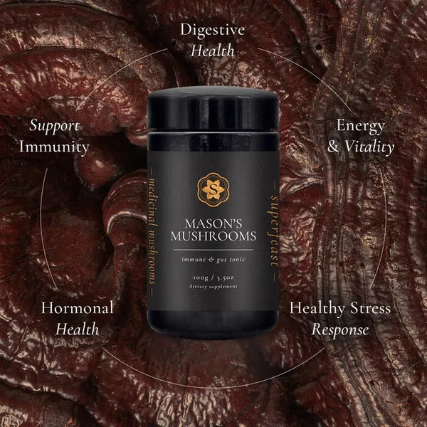 SuperFeast Mason's Mushrooms 100g Immune & Gut Tonic