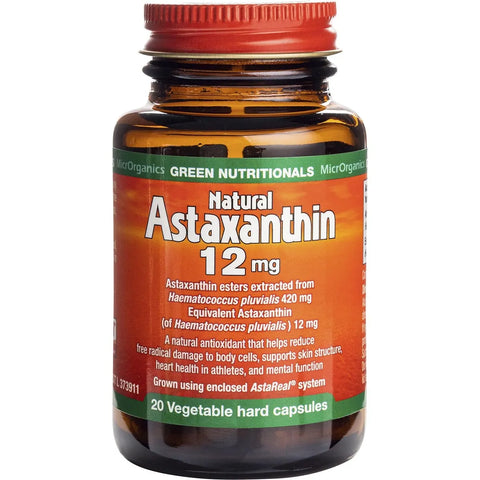 Green Nutritionals Natural Astaxanthin Vegan Capsules 12mg 20 Capsules