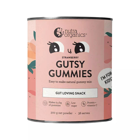 Nutra Organics Gutsy Gummies Gut Loving Snack Strawberry 300g