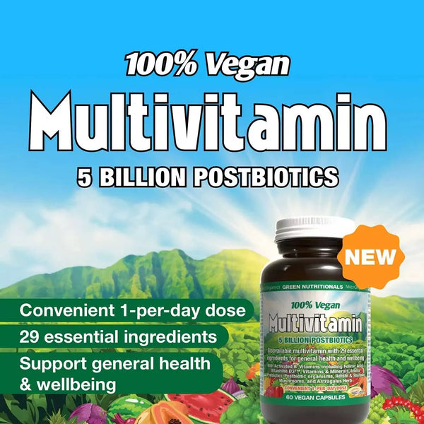 MicrOrganics Green Nutritionals 100% Vegan Multivitamin 60 Capsules