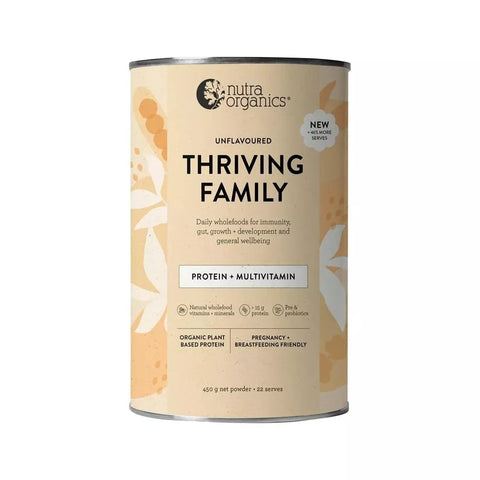 Nutra Organics Thriving Family Protein Unflavoured 450g Protein Multivitamin