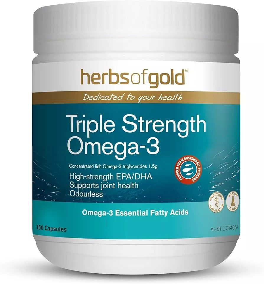 Herbs Of Gold Triple Strength Omega-3 150 Capsules