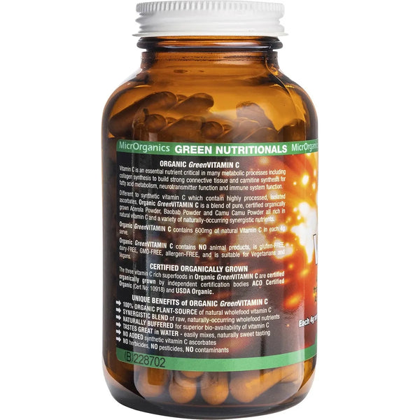 MicrOrganics Green Nutritionals Organic Green Vitamin C 120 Capsules