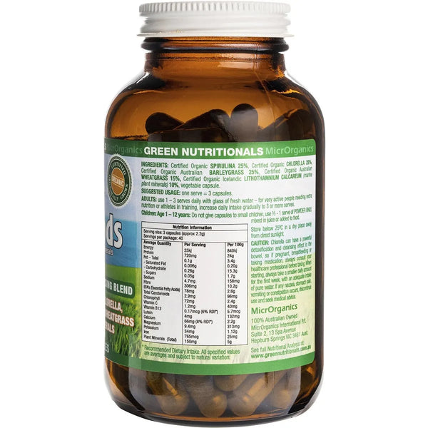 MicrOrganics Green Nutritionals Green Superfoods 600mg 120 Capsules
