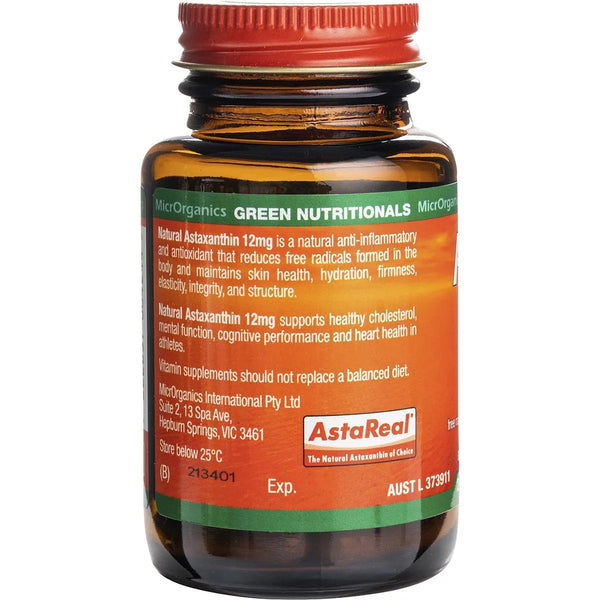 Green Nutritionals Natural Astaxanthin Vegan Capsules 12mg 20 Capsules