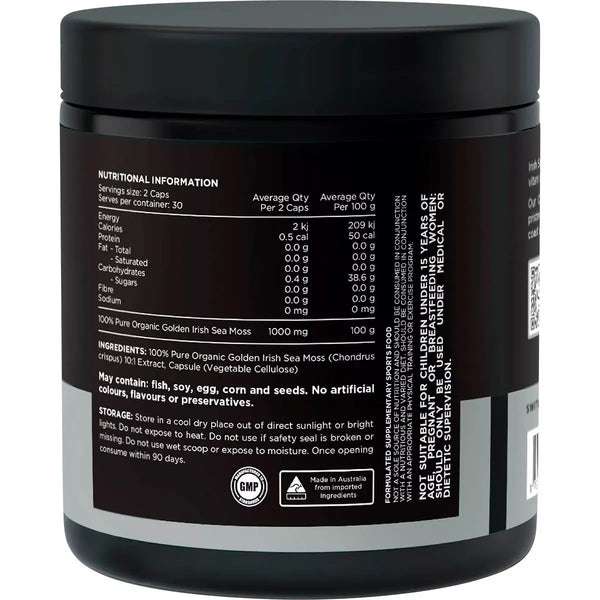Switch Nutrition Sea Moss 60 Capsules 10:1 Organic Irish Sea Moss