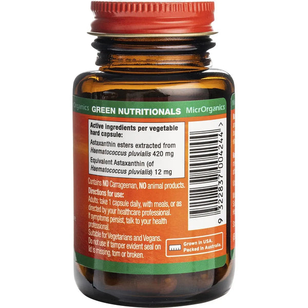 Green Nutritionals Natural Astaxanthin Vegan Capsules 12mg 20 Capsules