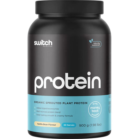 Switch Nutrition Protein Organic Sprouted Plant Vanilla Bean 900g