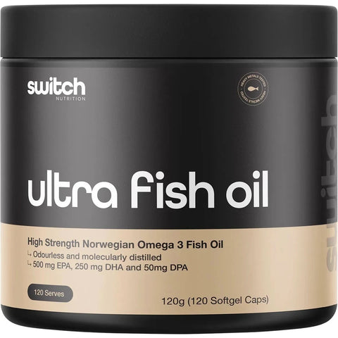 Switch Nutrition Ultra Fish Oil High Strength Norwegian Omega 3 120 Capsules