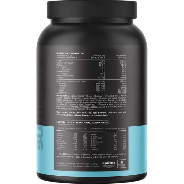 Switch Nutrition Protein Organic Sprouted Plant Choc Sea Salt 900g