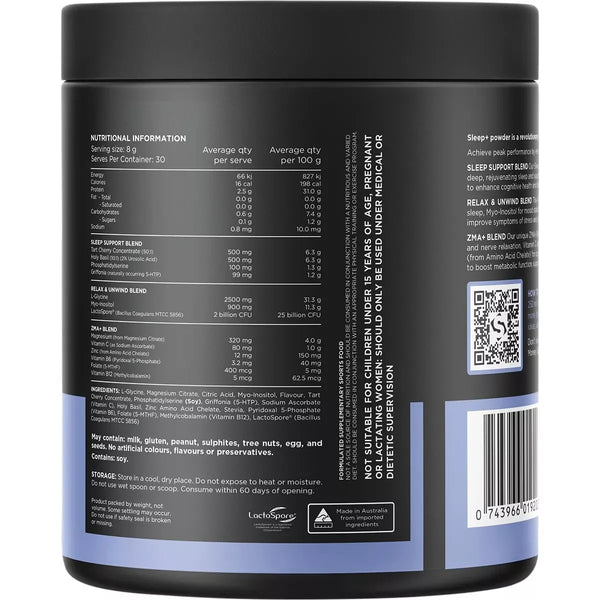 Switch Nutrition Sleep+ Strawberry Pineapple 240g Magnesium, relaxation & Sleep