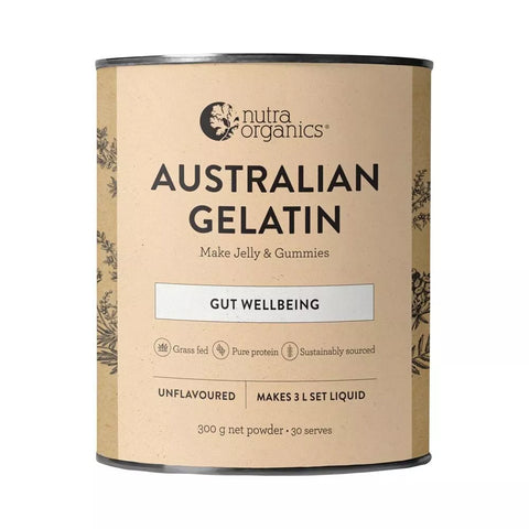 Nutra Organics Natural Gelatin Gut Wellbeing Unflavoured 300g Powder