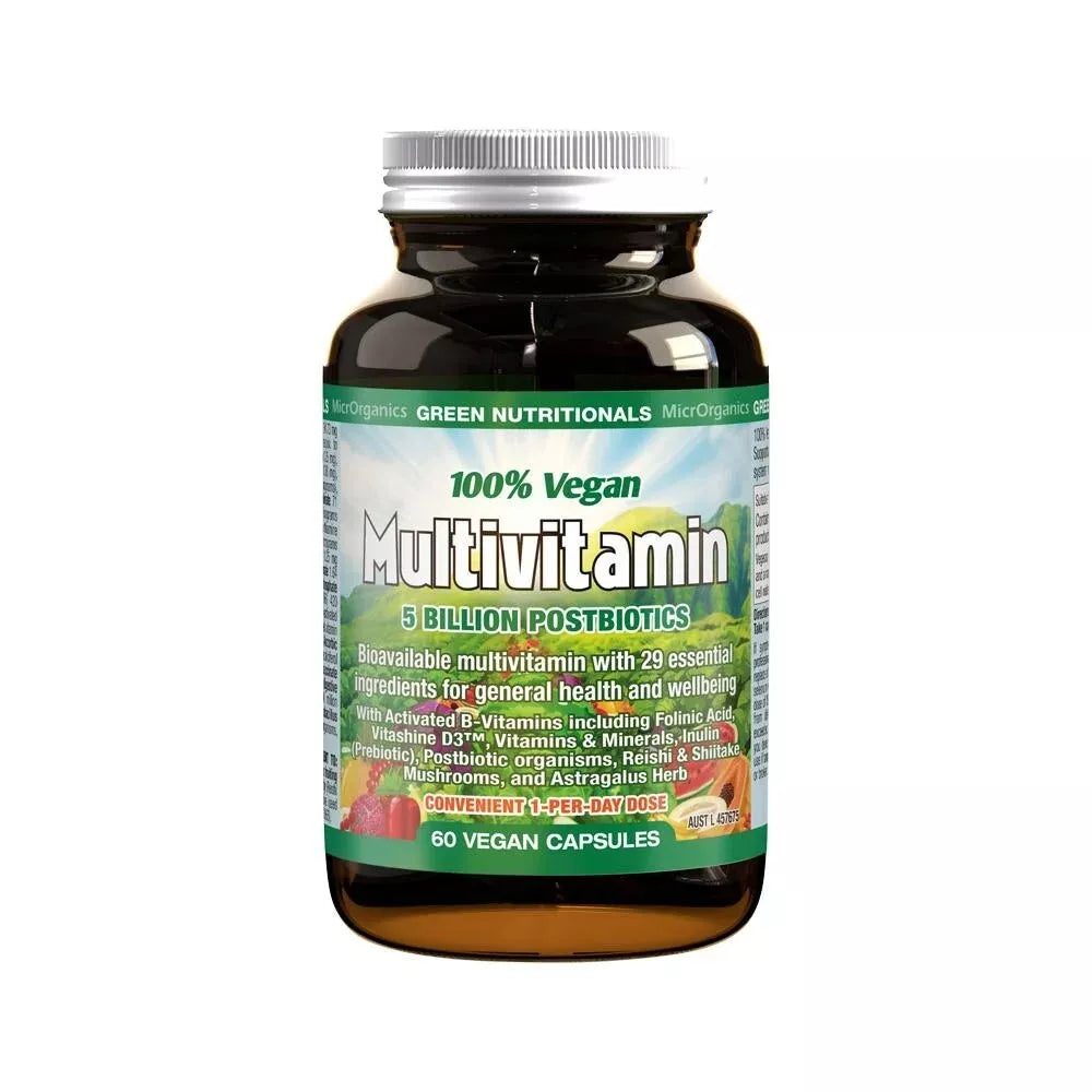 MicrOrganics Green Nutritionals 100% Vegan Multivitamin 60 Capsules