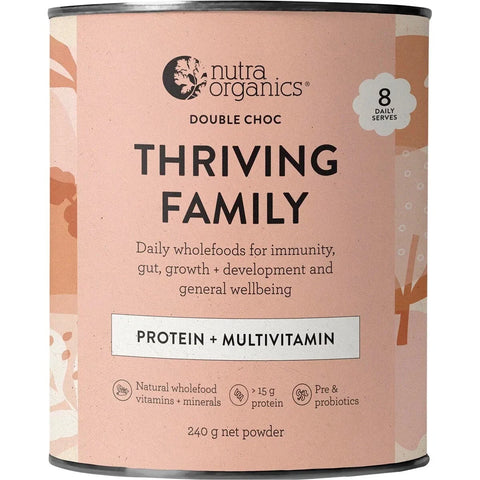 Nutra Organics Thriving Family Protein Double Choc 240g