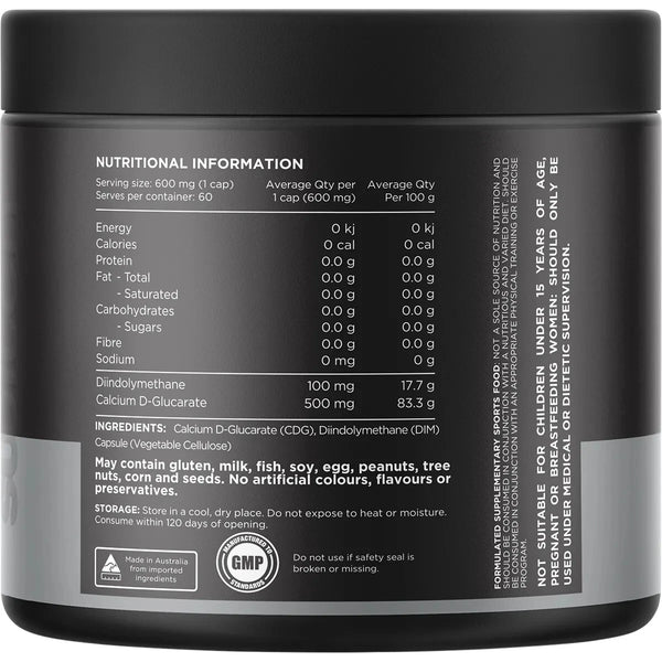 Switch Nutrition DIM+ 60 Capsules Diindolylmethane + Calcium D-Glucarate