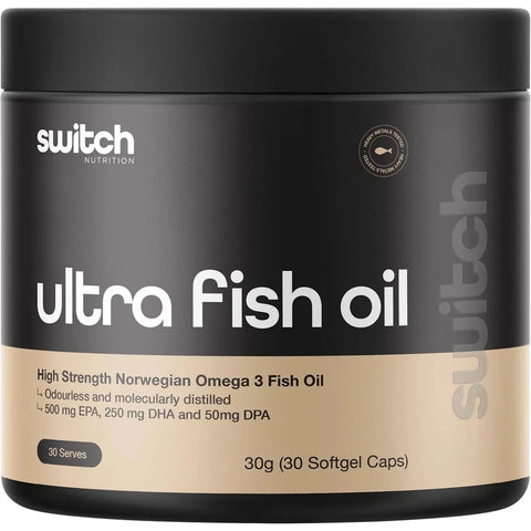 Switch Nutrition Ultra Fish Oil High Strength Norwegian Omega 3 30 Capsules
