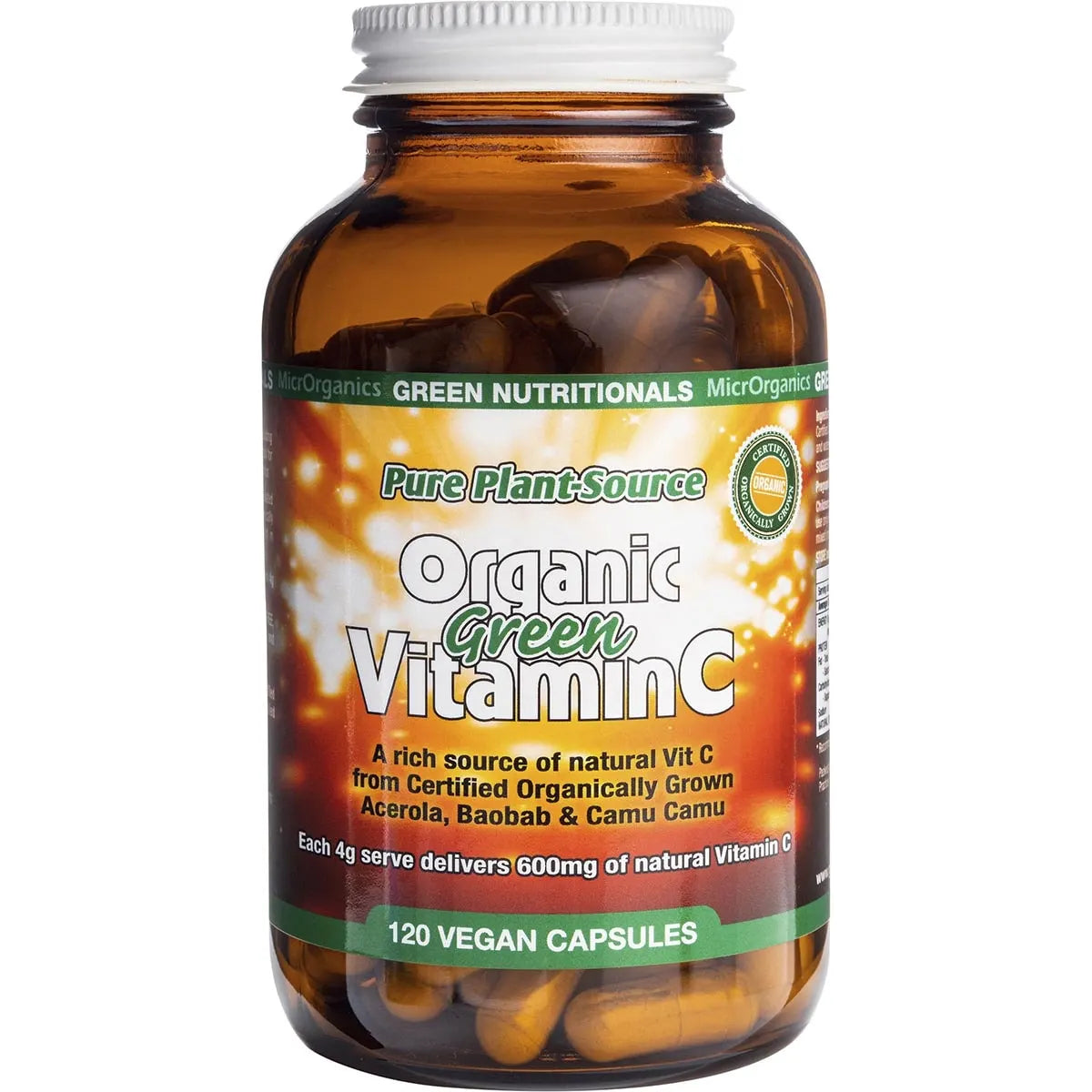 MicrOrganics Green Nutritionals Organic Green Vitamin C 120 Capsules