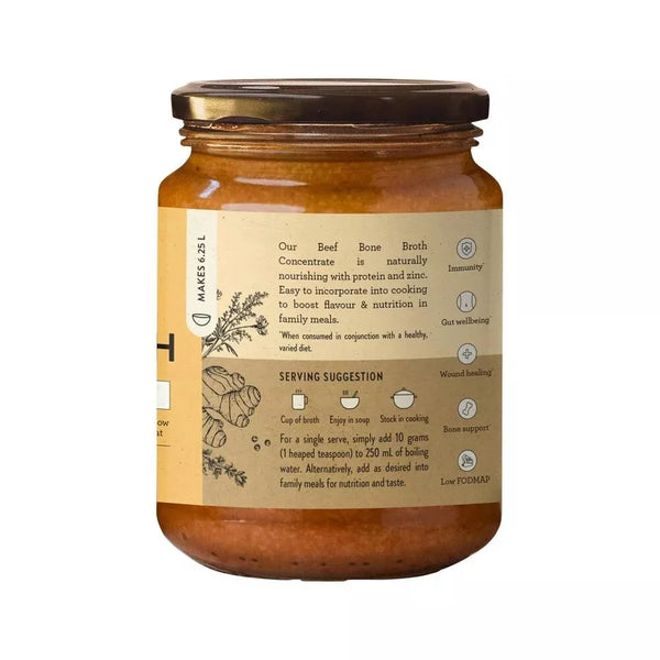 Nutra Organics Beef Bone Broth Deeply Nourishing Concentrate Lemon Ginger 250g