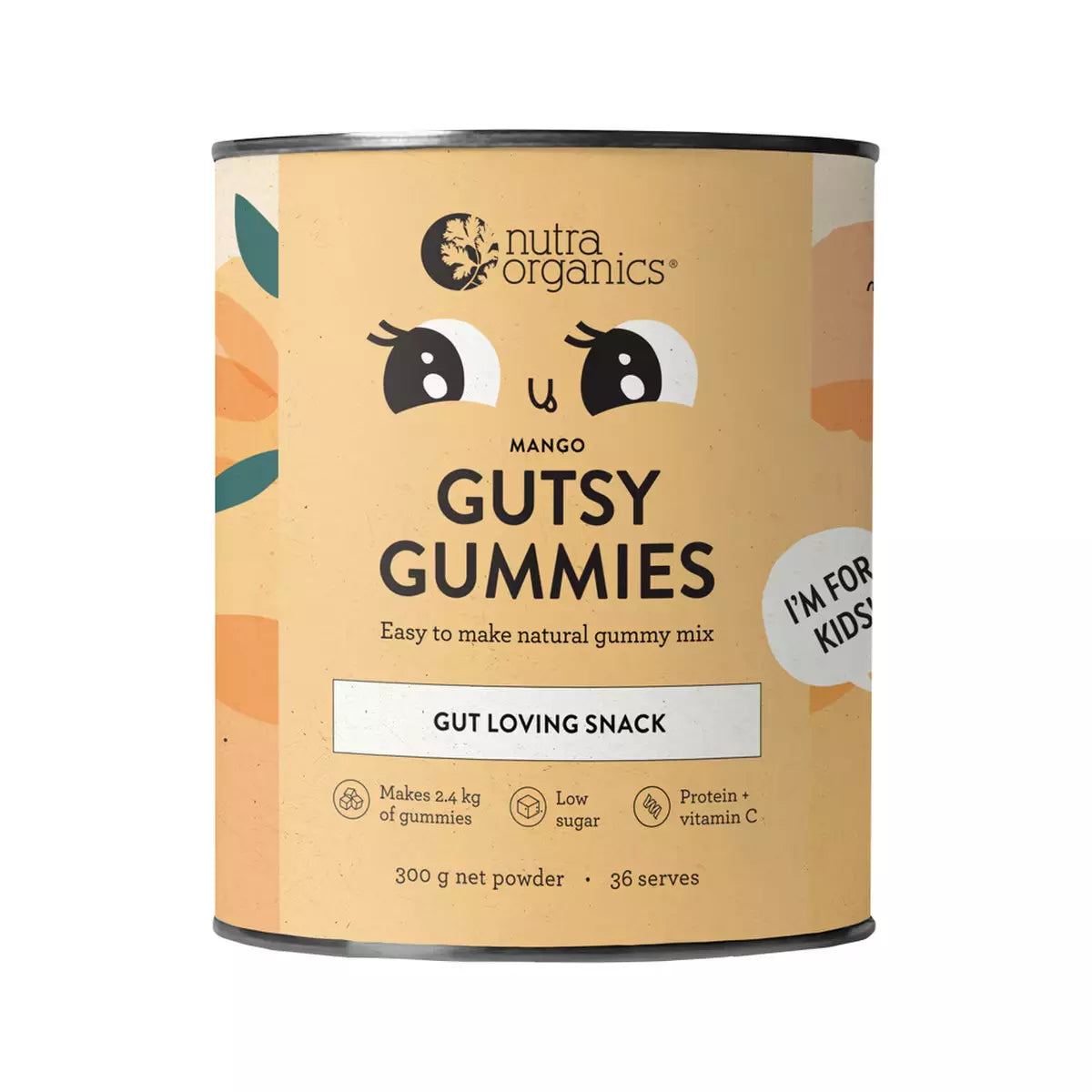 Nutra Organics Gutsy Gummies Gut Loving Snack Mango 300g