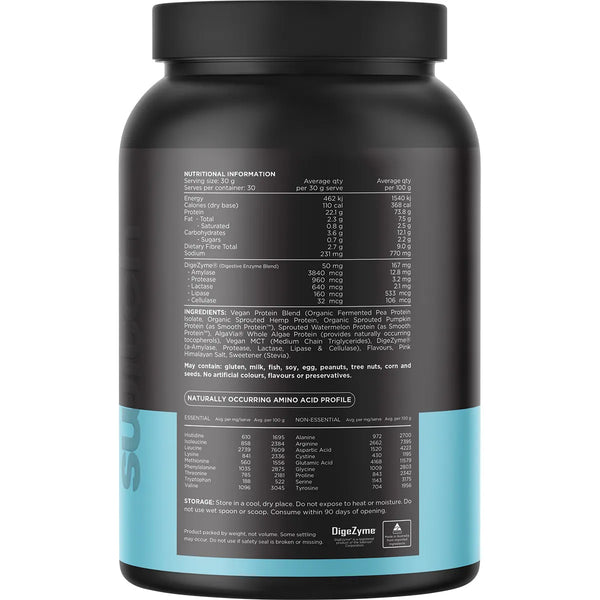 Switch Nutrition Protein Organic Sprouted Plant Vanilla Bean 900g