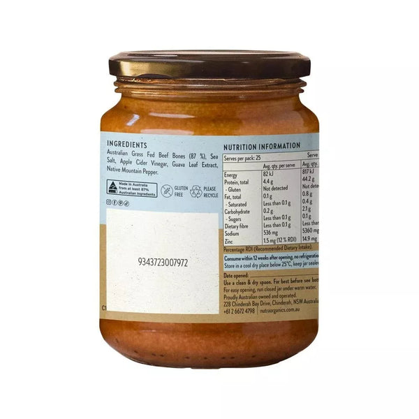 Nutra Organics Beef Bone Broth Deeply Nourishing Concentrate Natural Beef 250g