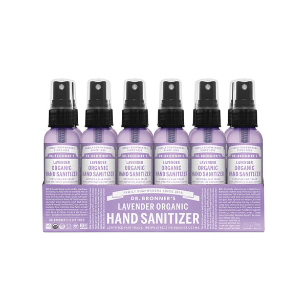 12 x Dr. Bronner's Organic Hand Sanitizer Lavender 59ml