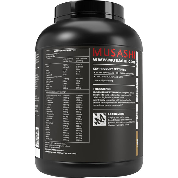 MUSASHI Bulk Extreme Protein Powder 2KG Vanilla Flavour