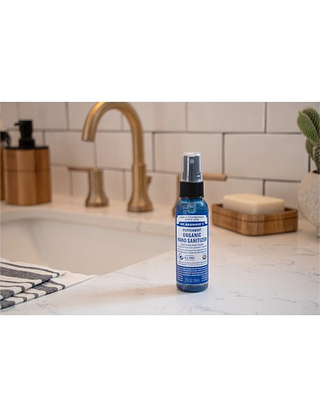 12 x Dr. Bronner's Organic Hand Sanitizer Peppermint 59ml