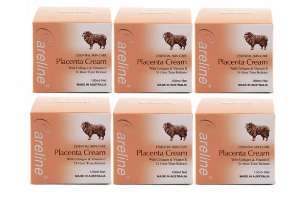 6 x Careline Placenta Cream with Collagen & Vitamin E 100ml