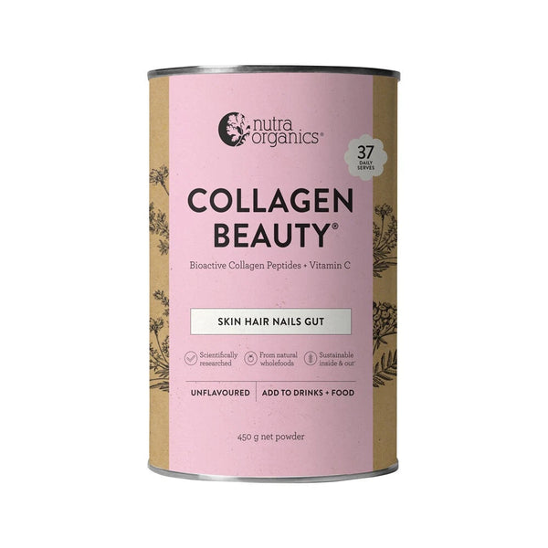 2 x Nutra Organics Collagen Beauty Skin Hair Nails Gut 450g Unflavoured