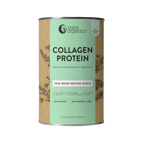 Nutra Organics Collagen Protein Unflavoured 450g "New Collagen Build"