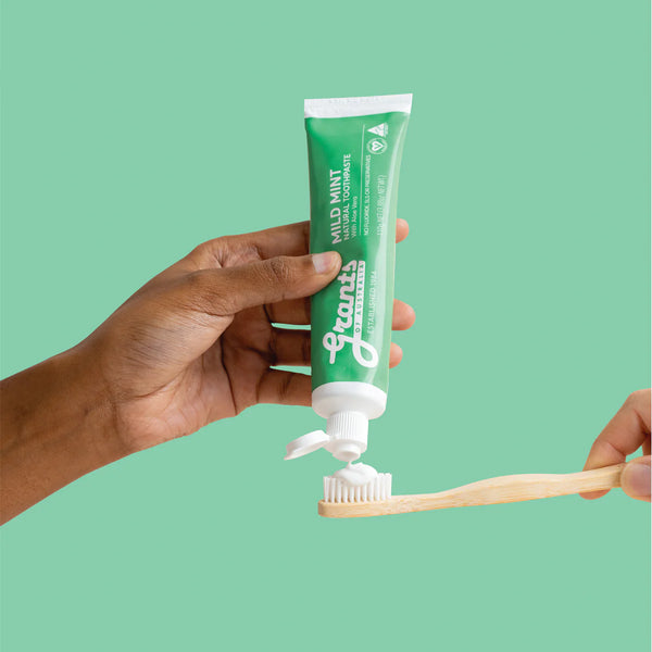 Grants of Australia Mild Mint Natural Toothpaste with Aloe Vera Fluoride Free 110g