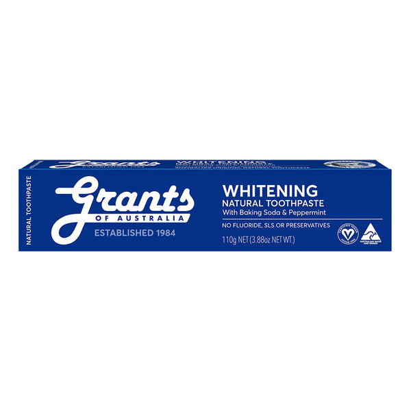 Grants Natural Toothpaste Whitening with Baking Soda & Peppermint Fluoride Free 110g