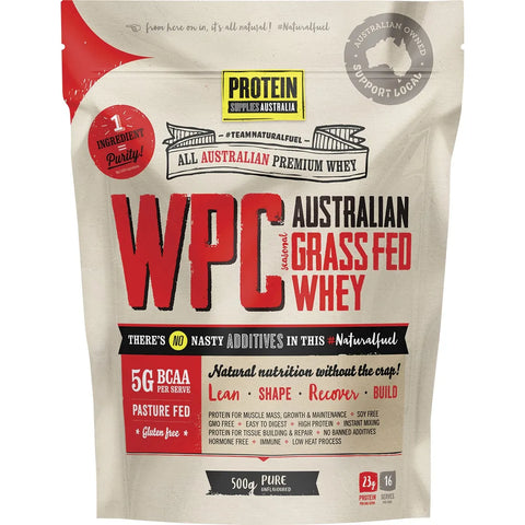 Protein Supplies Australia WPC Whey Protein Concentrate Unflavoured 500g