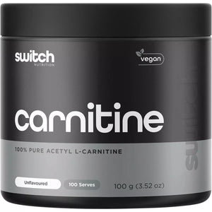Switch Nutrition Carnitine Unflavoured 100g 100% Pure Acetyl L-Carnitine