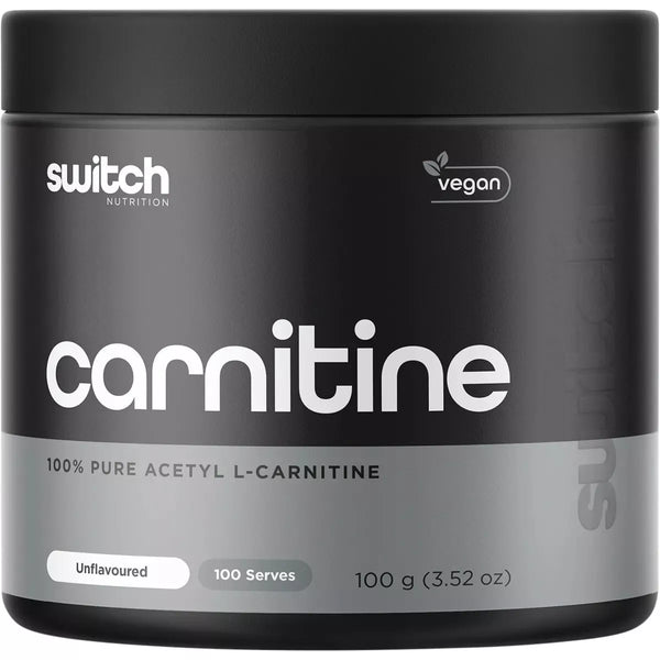 Switch Nutrition Carnitine Unflavoured 100g 100% Pure Acetyl L-Carnitine