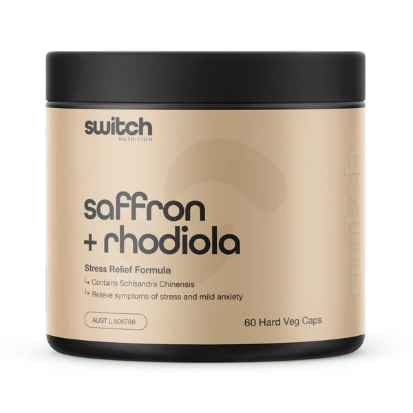 Switch Nutrition Saffron + Rhodiola Stress Relief Formula 60 Capsules