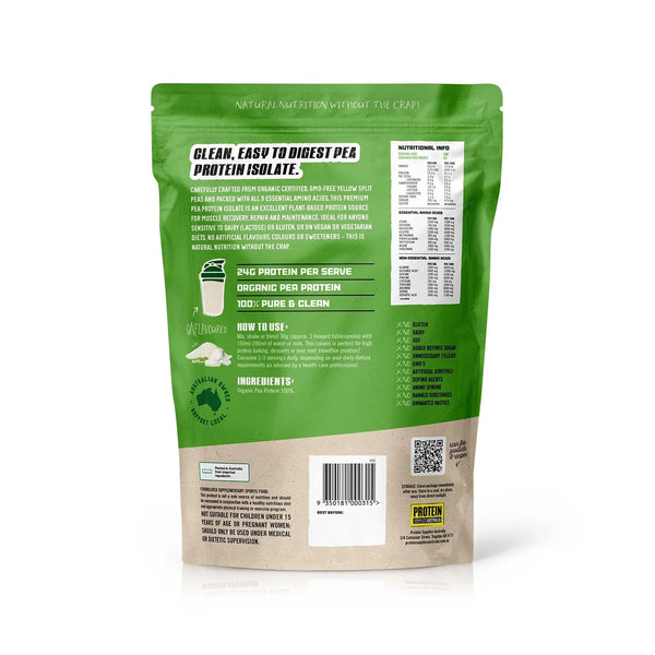 Protein Supplies Australia Protein Organic Pea Protein Unflavoured 1kg