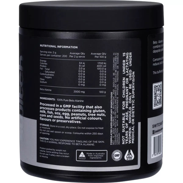 Switch Nutrition Beta Alanine 100% Pure Unflavoured 400g Powder