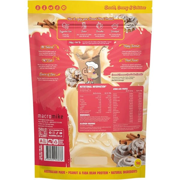 Macro Mike Peanut Plant Protein Caramel Cinnamon Bun 1KG