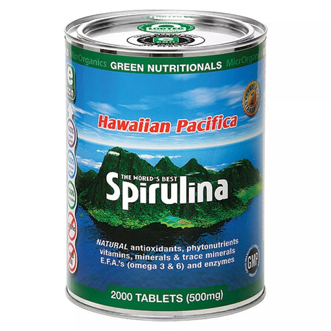 MicrOrganics Green Nutritionals Hawaiian Pacifica Spirulina 500mg 2000 Tablets