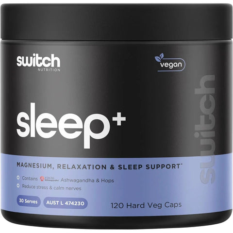 Switch Nutrition Sleep+ Magnesium 120 Capsules Relaxation & Sleep Support