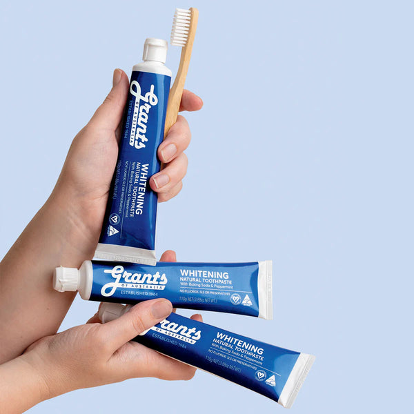 Grants Natural Toothpaste Whitening with Baking Soda & Peppermint Fluoride Free 110g