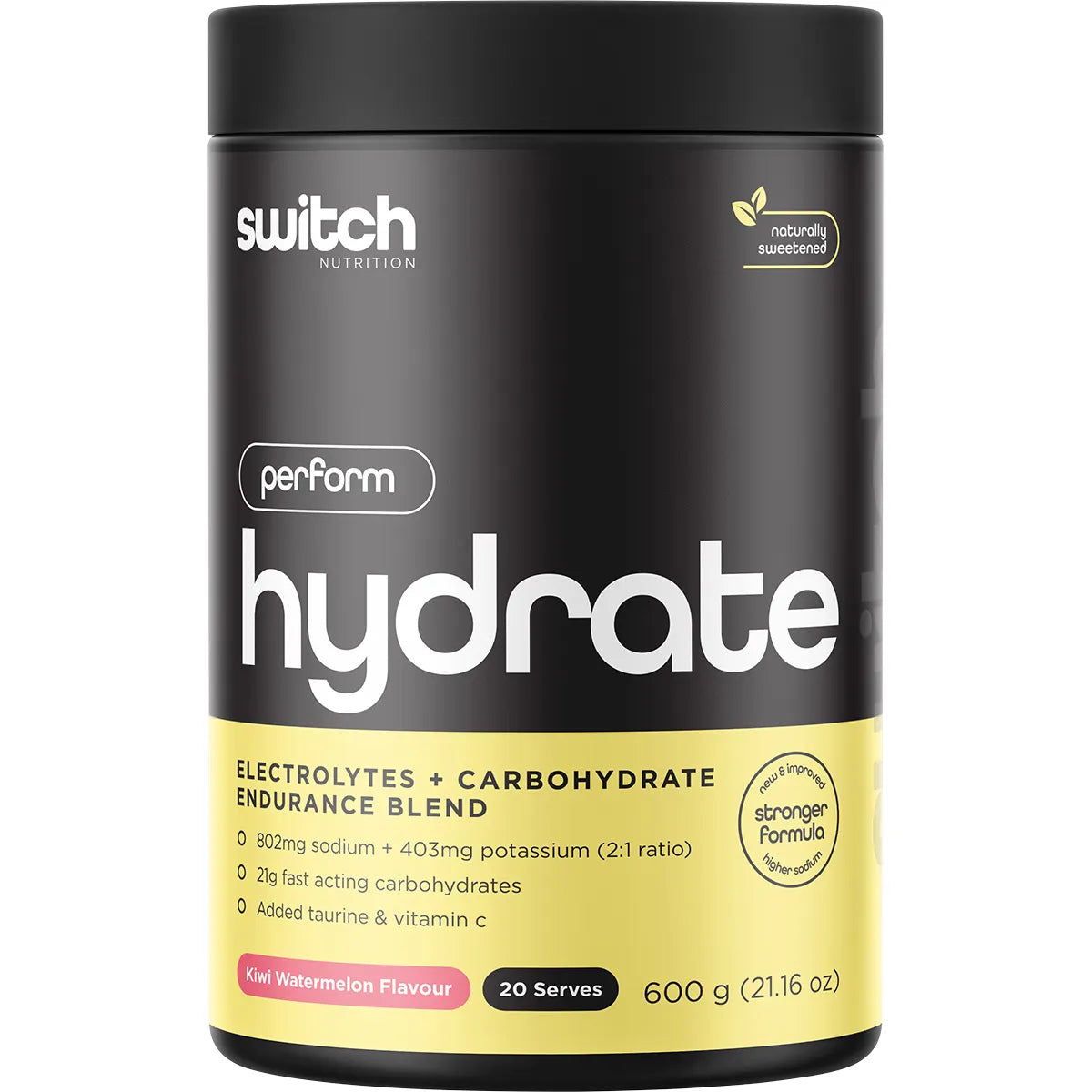Switch Nutrition Hydrate Perform Electrolytes & Carbs Kiwi Watermelon 600g